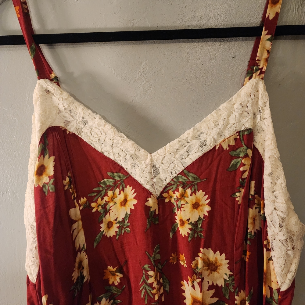 Forever 21 Floral Lace Trim Slip Dress - Picture 5 of 6